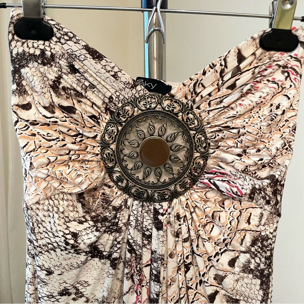 SKY Women’s Strapless Animal
Print Maxi Dress Size Small - Picture 2 of 10